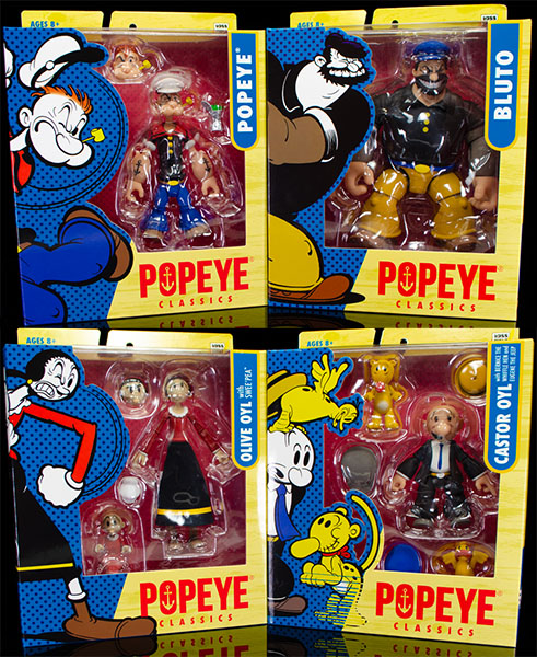 Boss Fight Studio Popeye Classics Wave 1 Action Figure Set of 4 Figures